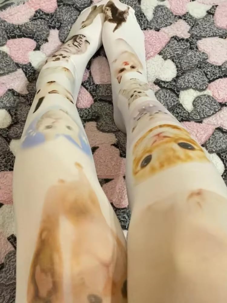 TYATVS Womens Whimsy Twee Funky Tights Emo Goth Patterned Stockings Whimsical Clothes Y2k Grunge Aesthetic - Image 2